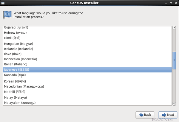 What language would you like to use during the installation process?