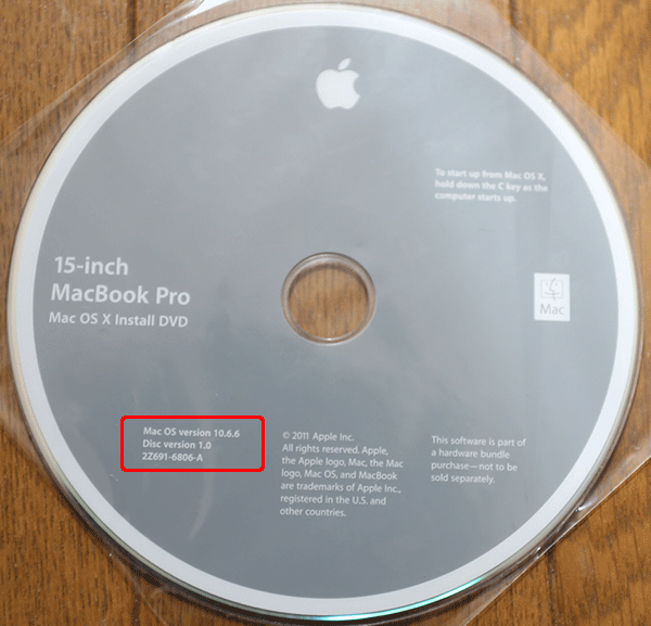 Mac OSX 10.6 Snow Leopard　インストールディスク