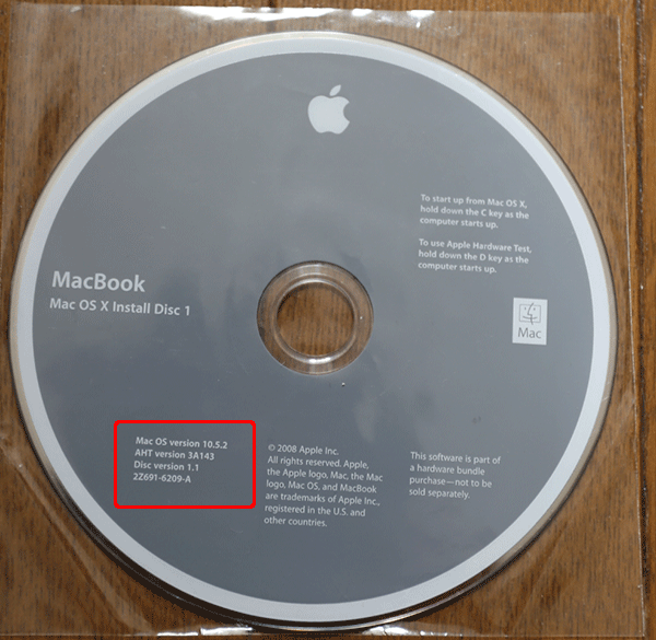 Mac OSX 10.5 Leopard　インストールディスク
