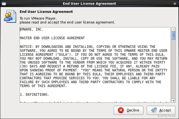 End User License Agreementが表示されます。Acceptをクリックして進みます。