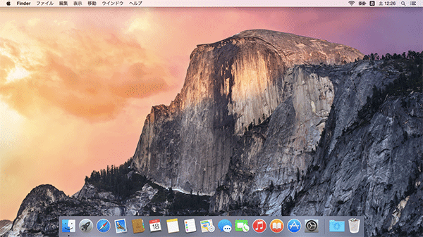 Yosemiteのデスクトップ画面が表示されます。
